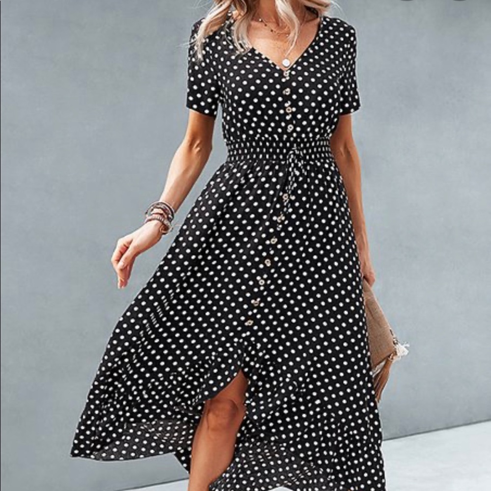 Semi sheer polka dot dress